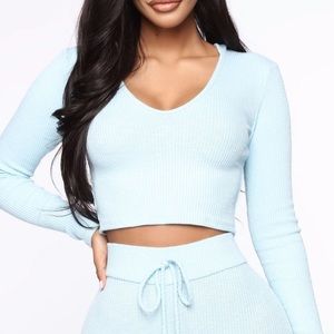 Baby Blue Cropped hoodie